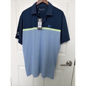 Under Armour Golf Polo Striped HeatGear Loose Wicking Mens XLarge TG EG